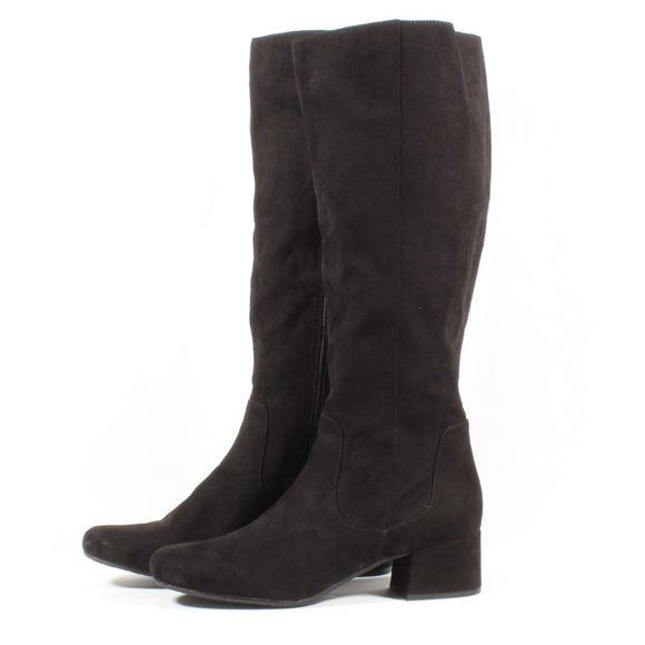 Kenneth Cole Reaction High Heel Suede Black Boots - Picture 1 of 7
